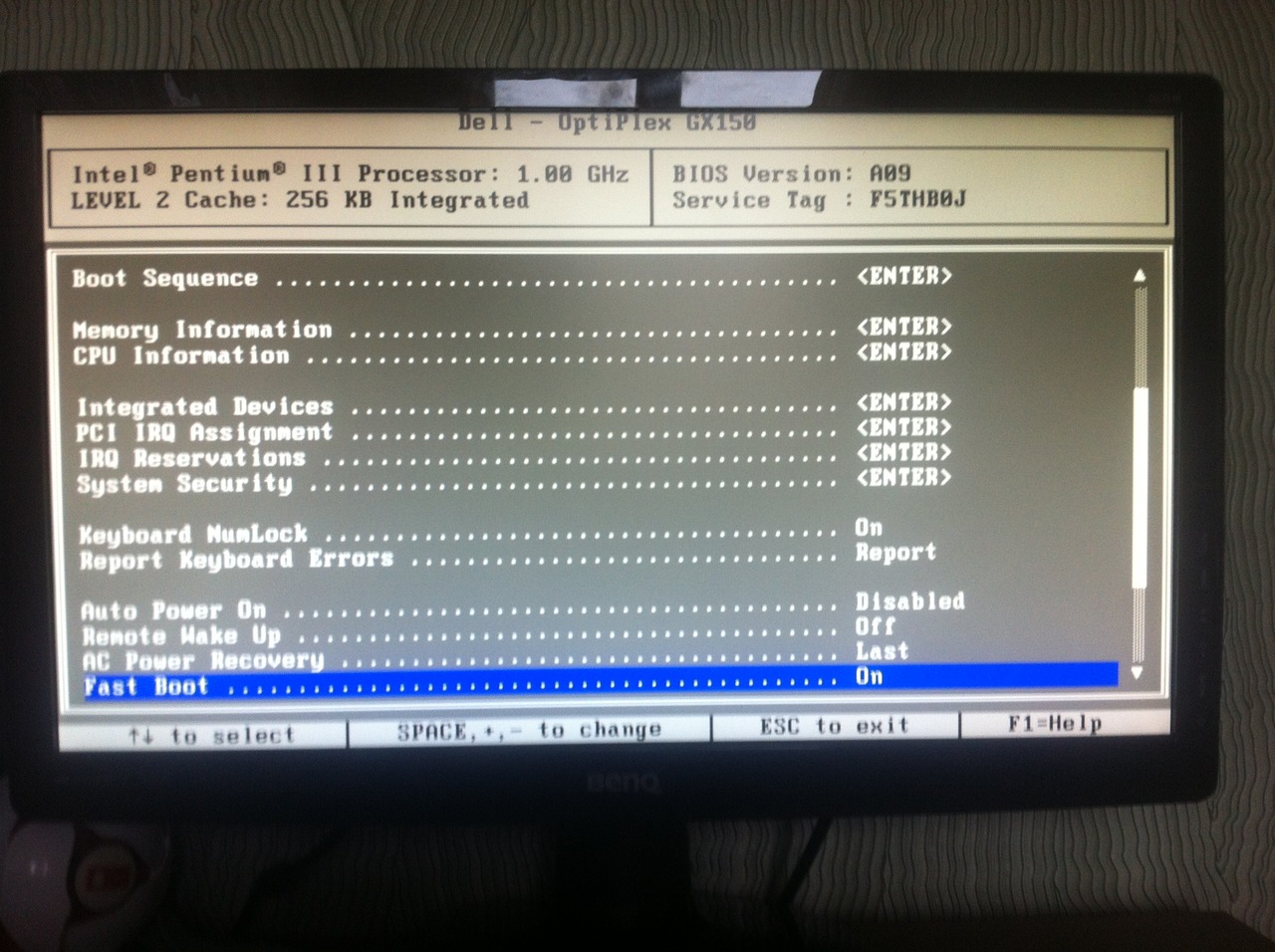 Factory reset from bios dell
