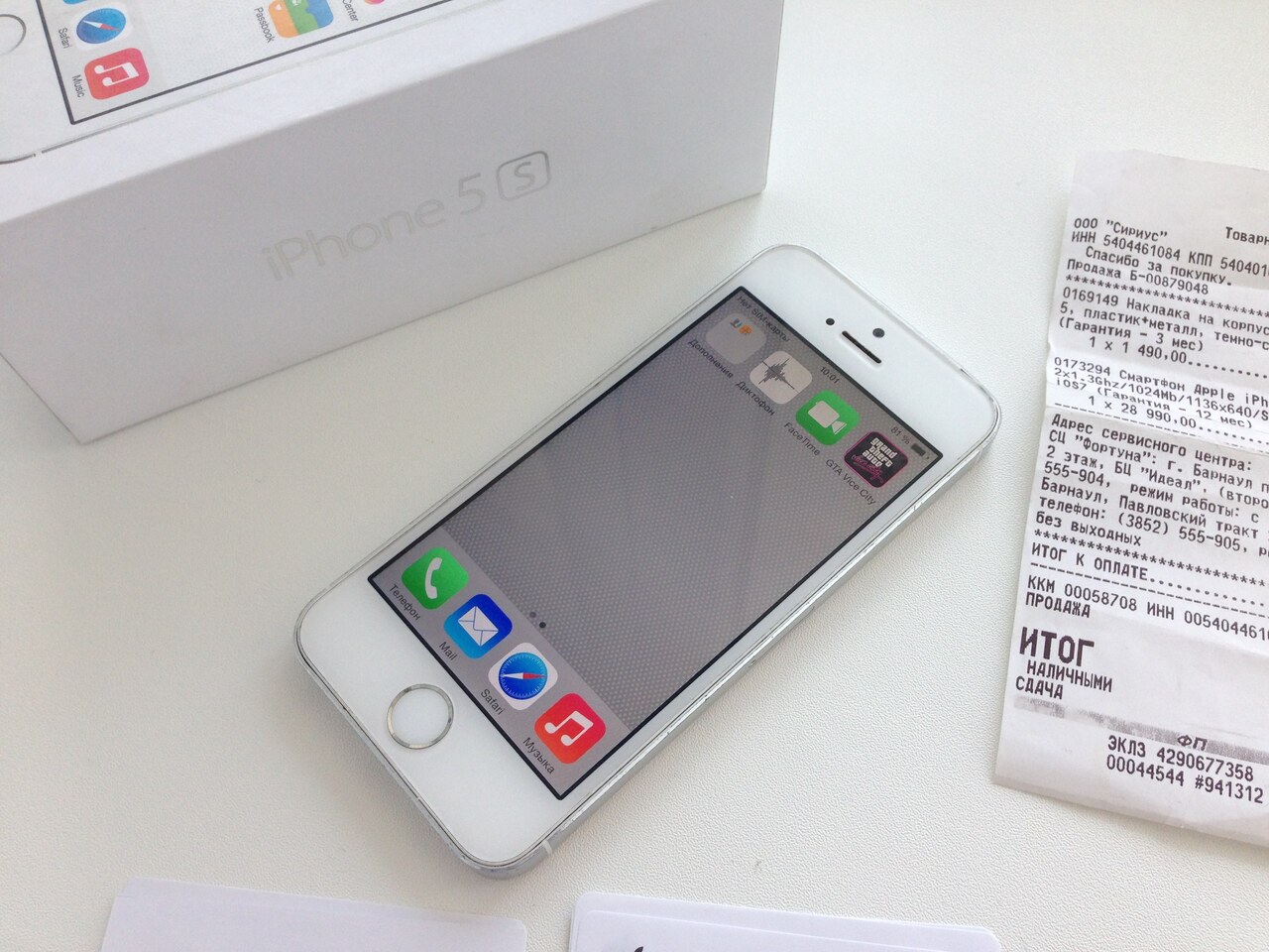 iPhone 5s 16gb Полный комплект На гарантии Хтс — 19 000 руб. — Общение —  Корзина — Price-Altai.ru