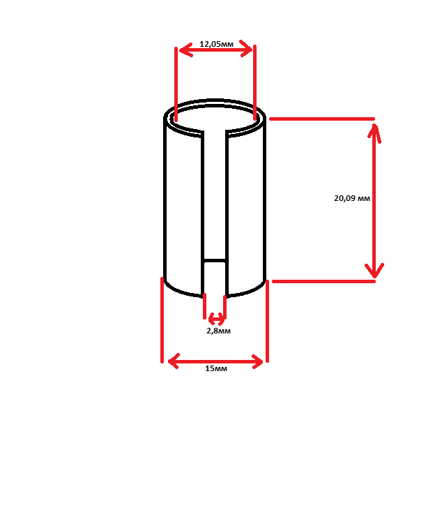 Втулка разрезная чертеж