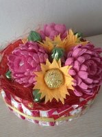 торт хризантемы с подсолнухами бок
