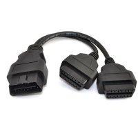 30cm-ODB2-ODB-II-Splitter-Extension-Y-J1962-16-Pin-Cable-Male-to-Dual-Female-NEW
