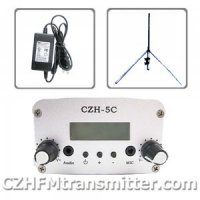 FMUSER-CZH-CZE-5C-5W-FM-stereo-PLL-transmitter-GP-antenna-Powersupply-free-shipping