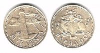 5 центов Барбадос 1973