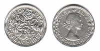 6 пенсов Великобритания 1957