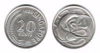 20 центов Сингапур 1980