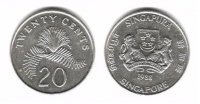 20 центов Сингапур 1988