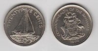 Багамские острова 25 центов 1998г. Парусник