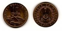 Джибути 10 франков 2007г.