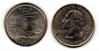 США 25 центов (квотер) 2003г. штат Мэн, Пемаквидкский маяк