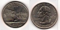 США 25 центов (квотер) 2005г. штат Миннесота
