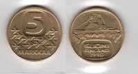 Финляндия 5 марок 1990г. Ледокол «Урхо»